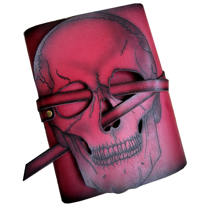 Кожаный Блокнот Красный Череп Grimoire Red Skull Красный Кожаный Блокнот Красный Череп Grimoire Red Skull Красный в Костроме | Loft Concept