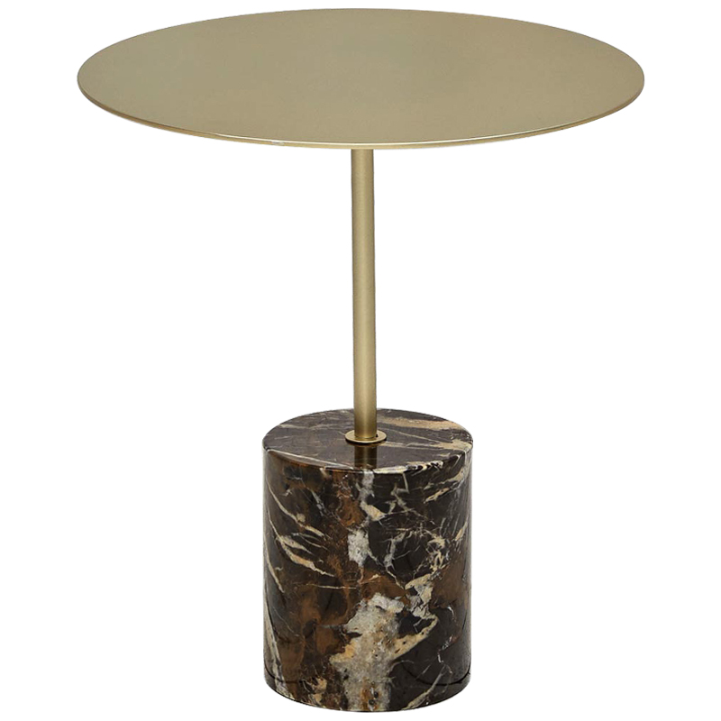 Приставной стол Thabi Dark Brown Side Table Золотой Коричневый Бежевый Приставной стол Thabi Dark Brown Side Table Золотой Коричневый Бежевый в Костроме | Loft Concept