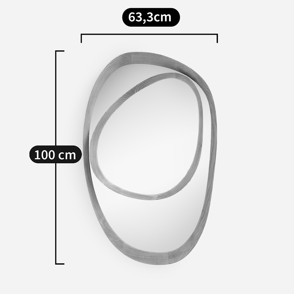 Ассиметричное зеркало в дубовой раме Infinity Symbol в Костроме