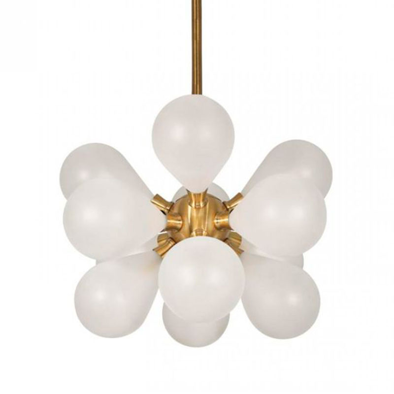 Люстра Simonet Chandelier White 50 см Белый Золотой Люстра Simonet Chandelier White 50 см Белый Золотой в Костроме | Loft Concept
