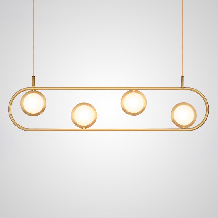 Люстра HOOP LED LONG Золотой Люстра HOOP LED LONG Золотой в Костроме | Loft Concept