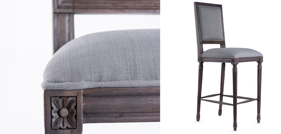 Барный стул JACOB bar stool Gray Linen Барный стул JACOB bar stool Gray Linen - Loft-Concept в Костроме