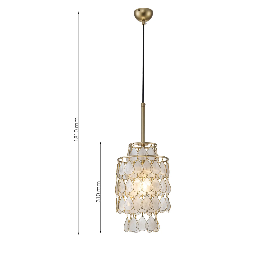 Подвесной светильник с декором из натуральной морской ракушки Iridescent Light в Костроме