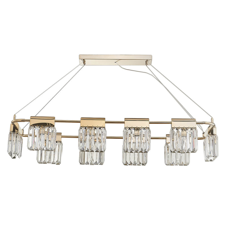 Люстра Crystal Pendants gold 10 Глянцевое золото Прозрачное Стекло Люстра Crystal Pendants gold 10 Глянцевое золото Прозрачное Стекло в Костроме | Loft Concept