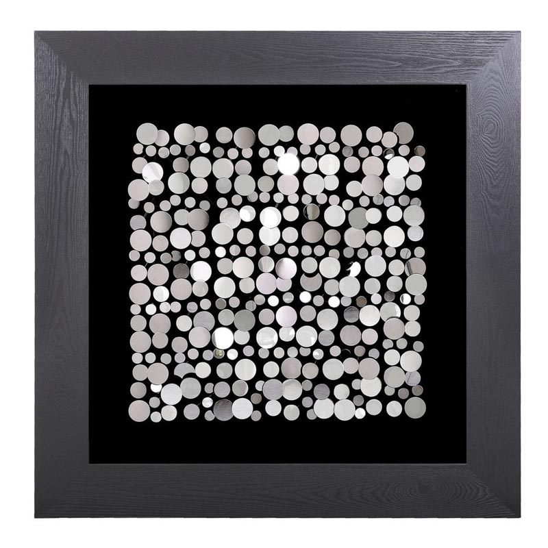 Панно Guinevere square of coins Серебряный Черный Панно Guinevere square of coins Серебряный Черный в Костроме | Loft Concept