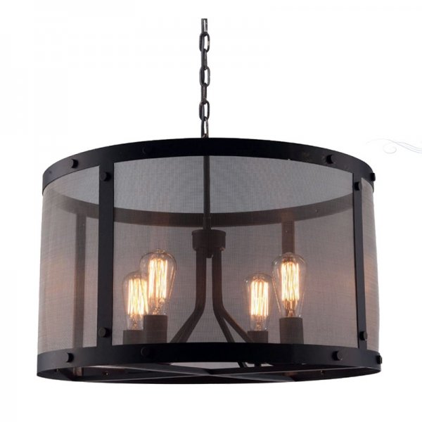 Люстра Loft Riveted Mesh Chandelier Round Черный Люстра Loft Riveted Mesh Chandelier Round Черный в Костроме | Loft Concept