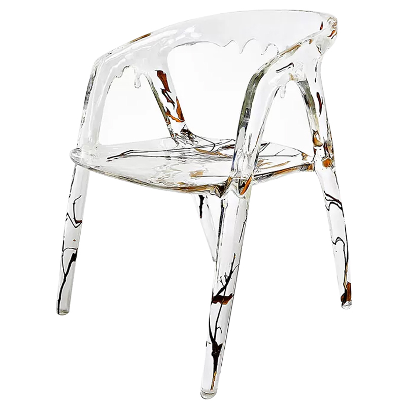 Стул из прозрачного акрила Crystal Waterfall Armchair Прозрачный Коричневый Оранжевый Стул из прозрачного акрила Crystal Waterfall Armchair Прозрачный Коричневый Оранжевый в Костроме | Loft Concept