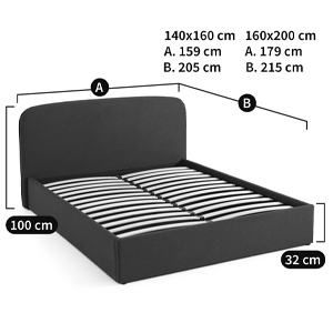 Двуспальная кровать с подъемным механизмом Mathise Bed Deep Blue Двуспальная кровать с подъемным механизмом Mathise Bed Deep Blue в Костроме