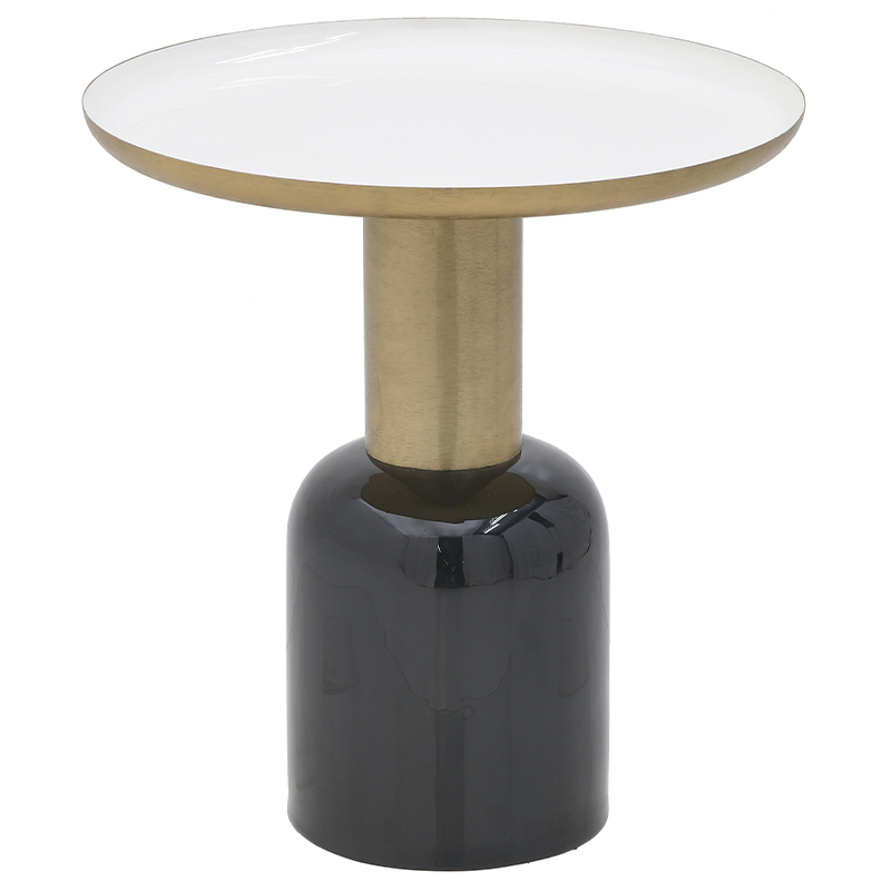 Круглый металлический приставной стол Calem Side Table White Черный Золотой Белый Круглый металлический приставной стол Calem Side Table White Черный Золотой Белый в Костроме | Loft Concept