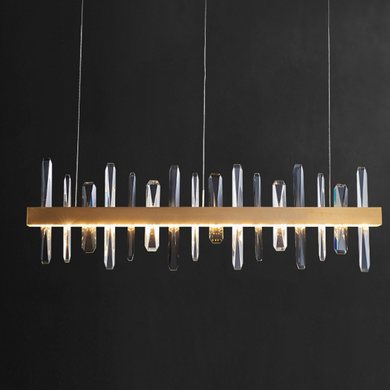 Люстра Gertrudis Chandelier line Латунь Прозрачный Люстра Gertrudis Chandelier line Латунь Прозрачный в Костроме | Loft Concept
