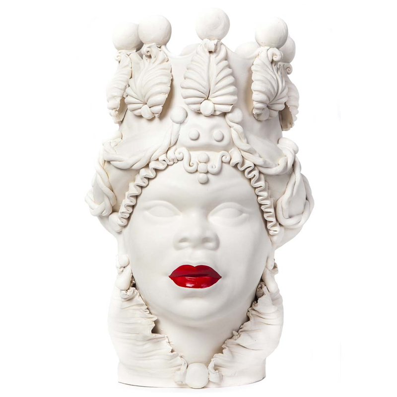 Ваза VASE MORO LADY LIPSTICK Белый Красный Ваза VASE MORO LADY LIPSTICK Белый Красный в Костроме | Loft Concept