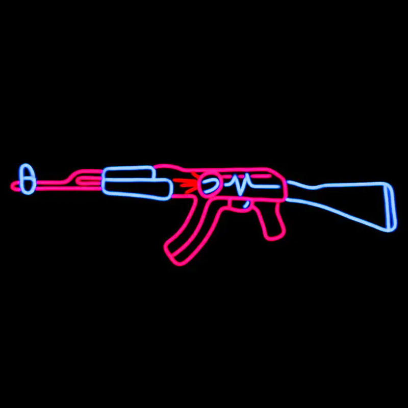 Неоновая настенная лампа Machine Gun Neon Wall Lamp Прозрачный Розовый Голубой Неоновая настенная лампа Machine Gun Neon Wall Lamp Прозрачный Розовый Голубой в Костроме | Loft Concept