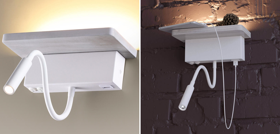 Бра Shirk Белое с USB входом Бра Shirk Белое с USB входом - Loft-Concept в Костроме