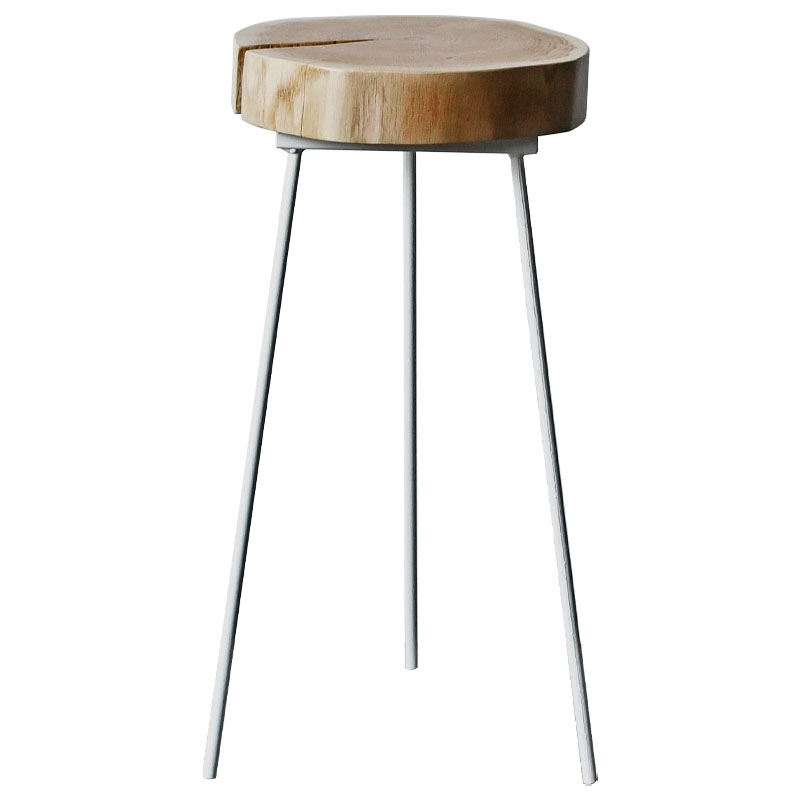 Приставной стол Hines Industrial Metal Rust Side Table Белый Светлый дуб Приставной стол Hines Industrial Metal Rust Side Table Белый Светлый дуб в Костроме | Loft Concept