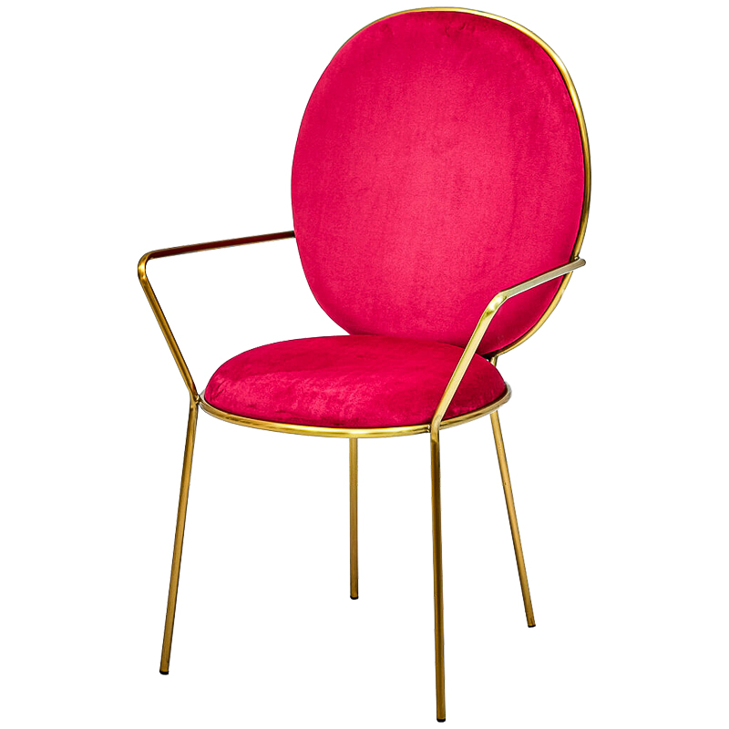 Стул с подлокотниками STAY Chair Fuchsia Фуксия Глянцевое золото Стул с подлокотниками STAY Chair Fuchsia Фуксия Глянцевое золото в Костроме | Loft Concept