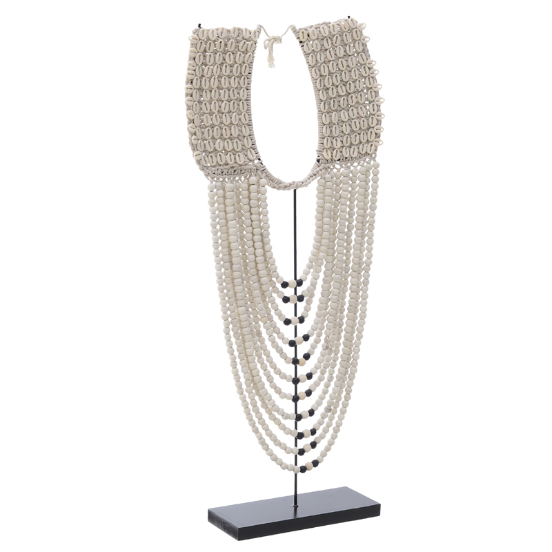 Этническое ожерелье на подставке Seashell Necklace Бежевый Черный Этническое ожерелье на подставке Seashell Necklace Бежевый Черный в Костроме | Loft Concept