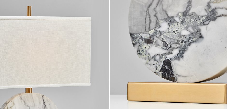 Настольная лампа Lua Grande Table Lamp gray marble Настольная лампа Lua Grande Table Lamp gray marble - Loft-Concept в Костроме