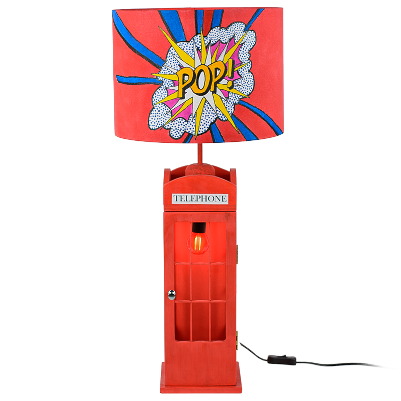 Настольная лампа Red Phone Booth Pop Lamp Красный Мульти Настольная лампа Red Phone Booth Pop Lamp Красный Мульти в Костроме | Loft Concept