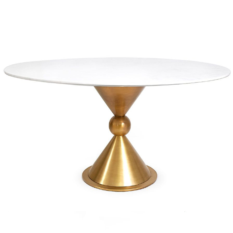 Обеденный стол Jonathan Adler Caracas Dining Table Латунь Белый Мрамор Bianco Обеденный стол Jonathan Adler Caracas Dining Table Латунь Белый Мрамор Bianco в Костроме | Loft Concept