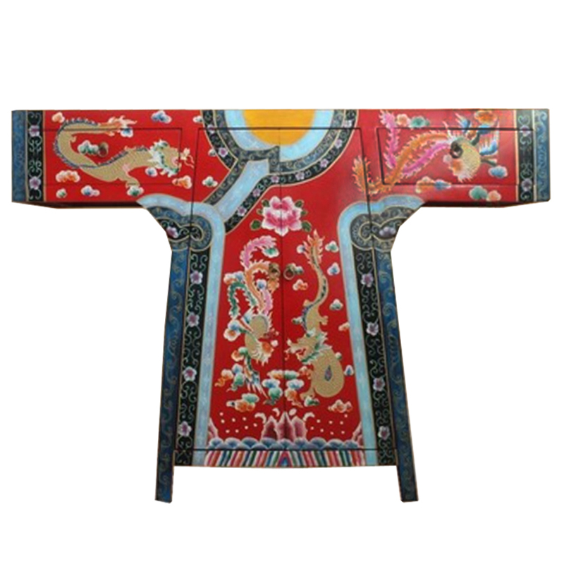 Красная Консоль в Китайском Стиле из сосны ручная роспись Red Oriental Robe Красный (Red) Мульти Красная Консоль в Китайском Стиле из сосны ручная роспись Red Oriental Robe Красный (Red) Мульти в Костроме | Loft Concept