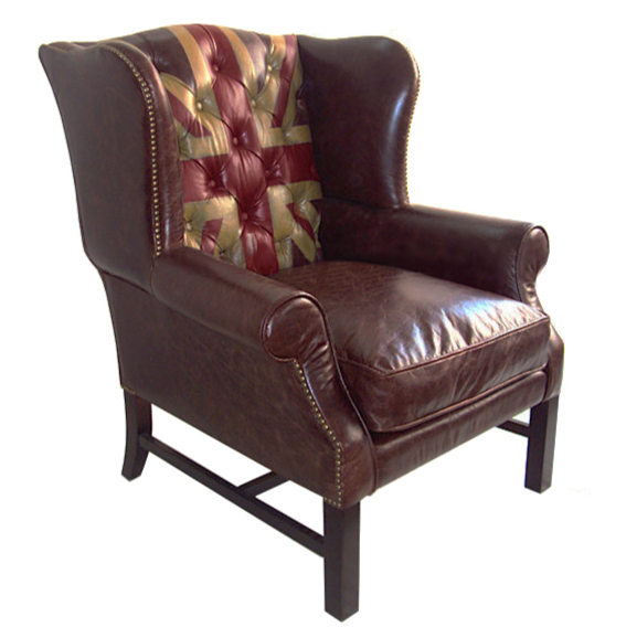 Кресло Leather Аrmchair Union Jack Коричневый Кресло Leather Аrmchair Union Jack Коричневый в Костроме | Loft Concept