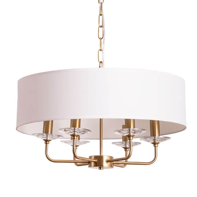 Люстра Obelerio Chandelier Белый Бронза Прозрачный Люстра Obelerio Chandelier Белый Бронза Прозрачный в Костроме | Loft Concept