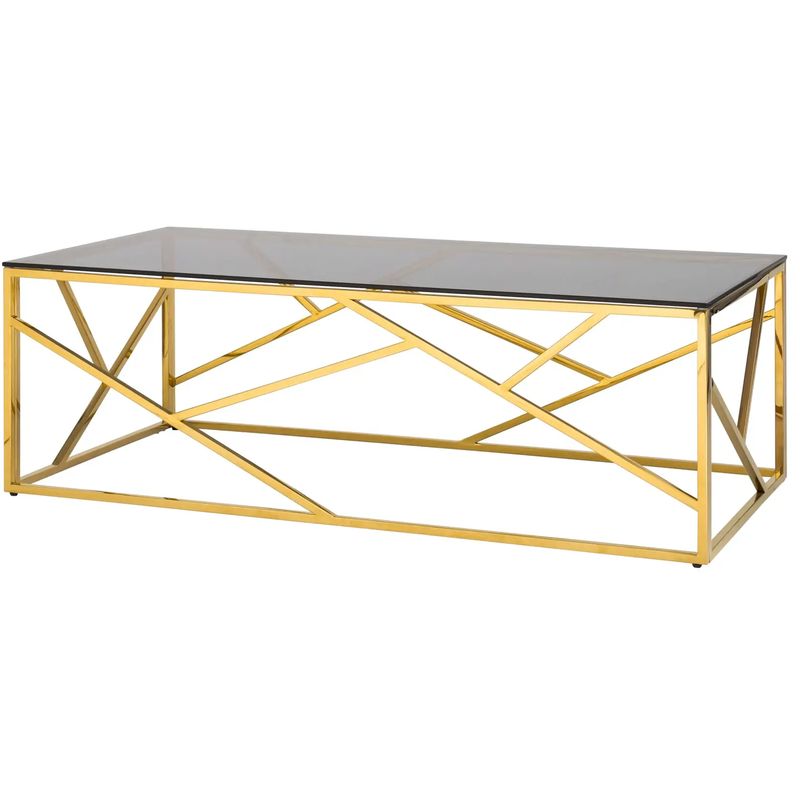 Столик кофейный Geometry Serene Phoenix Gold Золотой Стекло Смок Столик кофейный Geometry Serene Phoenix Gold Золотой Стекло Смок в Костроме | Loft Concept