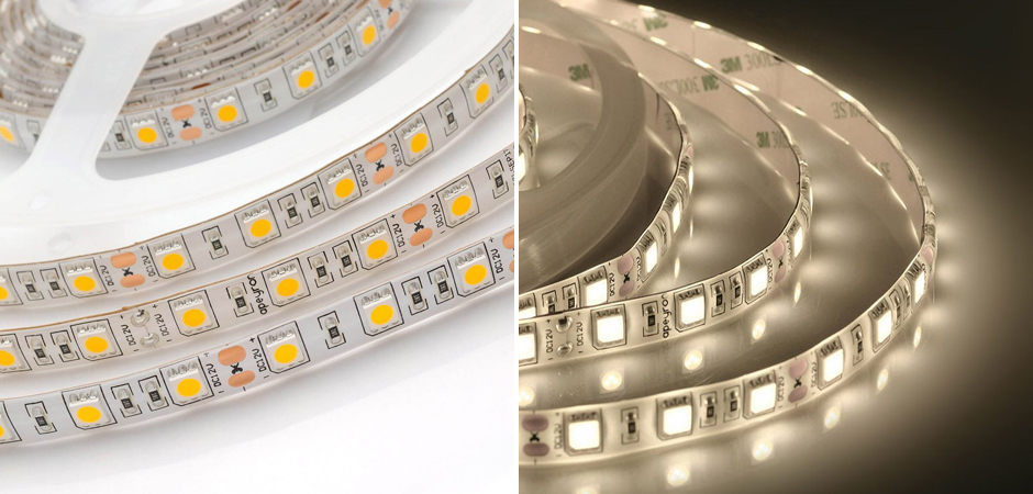 Светодиодная влагозащищенная лента 14,4W/m 60Led/m 5050SMD теплый белый Светодиодная влагозащищенная лента 14,4W/m 60Led/m 5050SMD теплый белый - Loft-Concept в Костроме