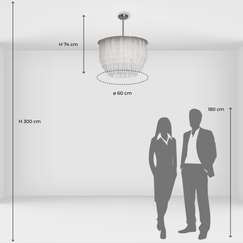 Люстра круглая с прозрачными стеклянными трубками Nembus в Костроме