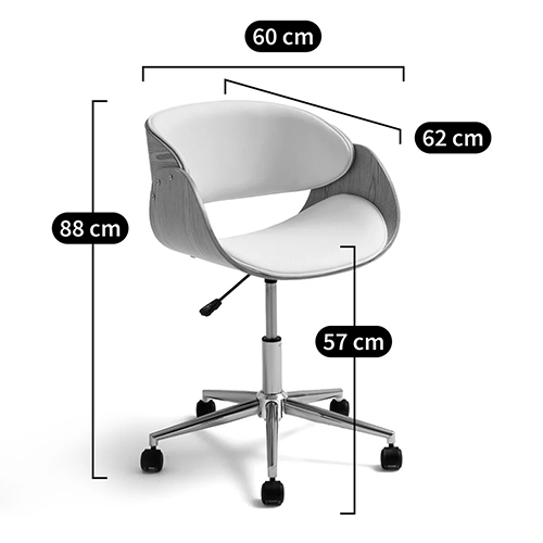 Вращающееся офисное кресло на колёсах Delwyn Chair White Вращающееся офисное кресло на колёсах Delwyn Chair White в Костроме