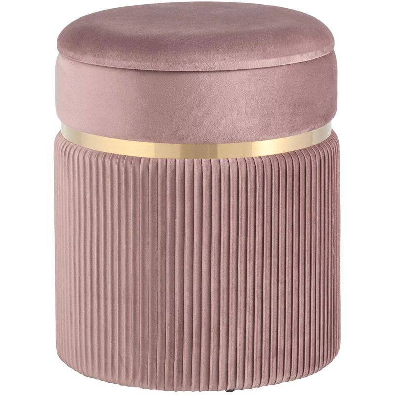 Пуф с ящиком розовый Glossy Velor Розовый пастельный Пуф с ящиком розовый Glossy Velor Розовый пастельный в Костроме | Loft Concept