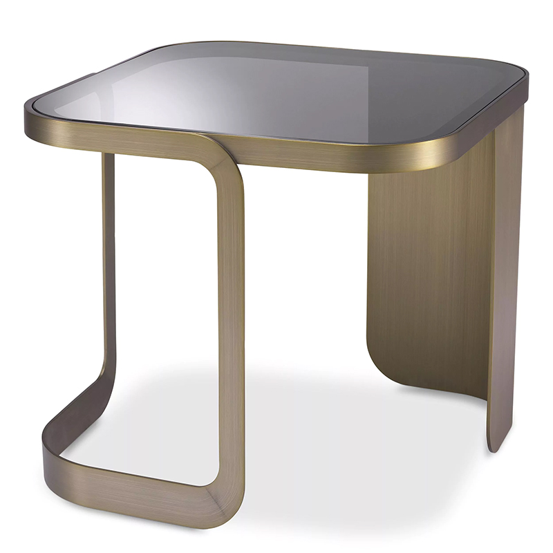 Приставной стол Eichholtz Side Table Numa Латунь Стекло Смок Приставной стол Eichholtz Side Table Numa Латунь Стекло Смок в Костроме | Loft Concept