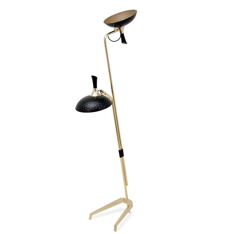 Торшер ABBEY Floor lamp Черный Глянцевое золото Торшер ABBEY Floor lamp Черный Глянцевое золото в Костроме | Loft Concept
