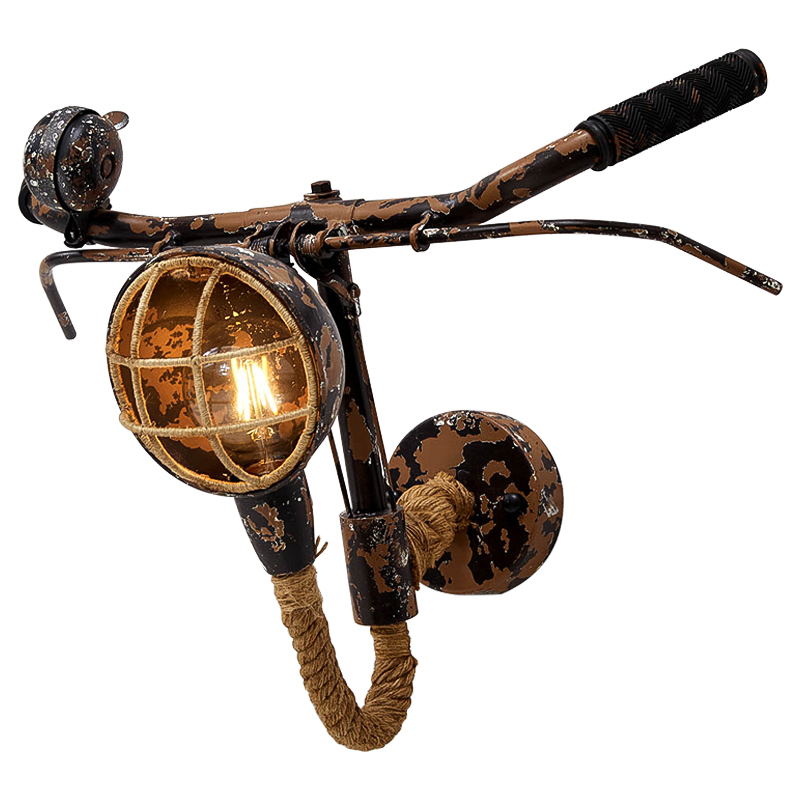 Бра Bicycle Handlebar Wall Lamp Коричневый Коричневый винтаж Бра Bicycle Handlebar Wall Lamp Коричневый Коричневый винтаж в Костроме | Loft Concept
