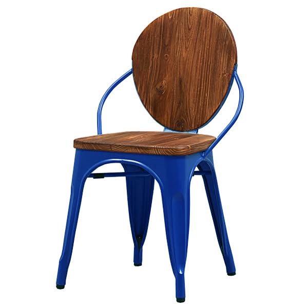 Стул Tolix chair Wooden Blue Дуб темный Синий Стул Tolix chair Wooden Blue Дуб темный Синий в Костроме | Loft Concept
