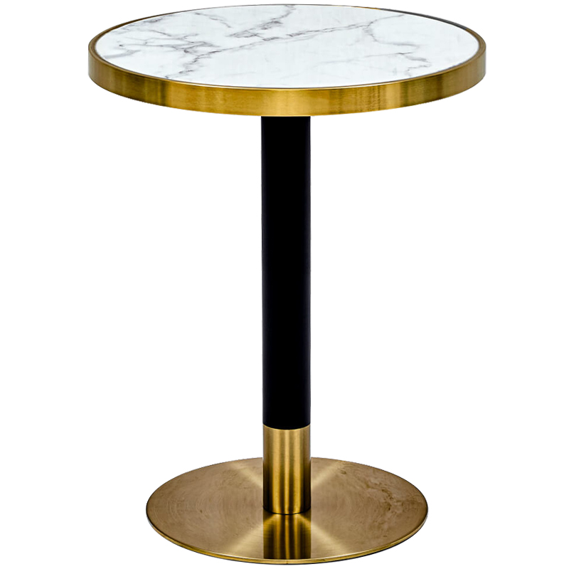 Обеденный стол Paco Dinner Table 60 Белый Глянцевое золото Черный Обеденный стол Paco Dinner Table 60 Белый Глянцевое золото Черный в Костроме | Loft Concept