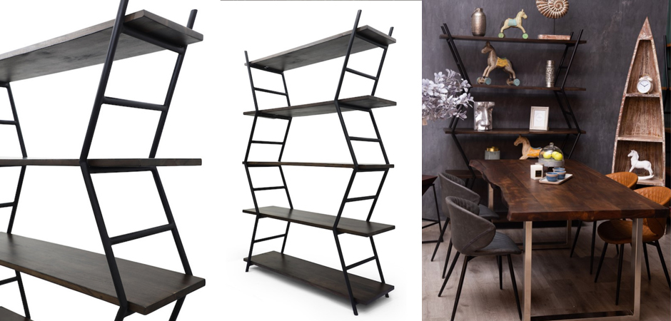 Стеллаж Industrial Zigzag Dark Wood Стеллаж Industrial Zigzag Dark Wood - Loft-Concept в Костроме