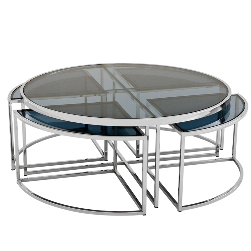 Кофейный стол Eichholtz Coffee Table Padova Stainless steel Нержавеющая сталь Стекло Смок Кофейный стол Eichholtz Coffee Table Padova Stainless steel Нержавеющая сталь Стекло Смок в Костроме | Loft Concept