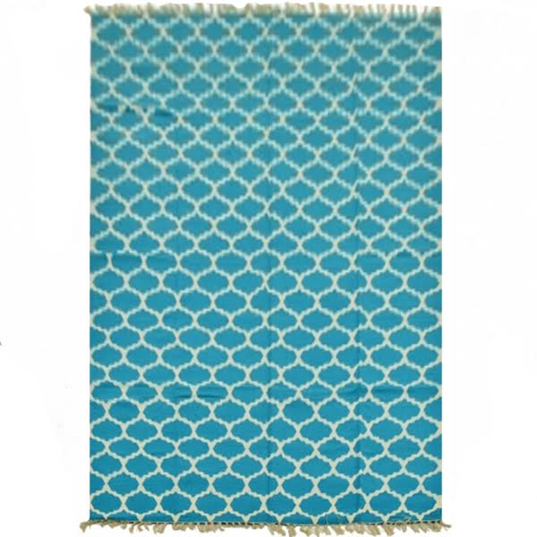 Ковер Ornament Cotton Blue 100% хлопок Голубой пастельный Ковер Ornament Cotton Blue 100% хлопок Голубой пастельный в Костроме | Loft Concept