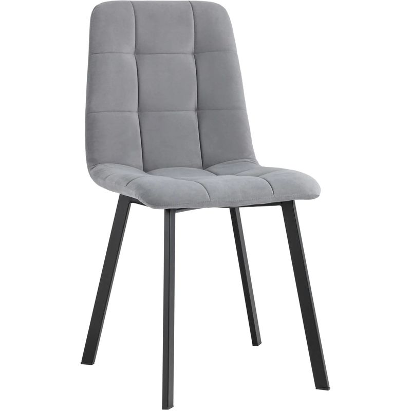 Стул NANCY S Chair Серый велюр Серый Черный Стул NANCY S Chair Серый велюр Серый Черный в Костроме | Loft Concept