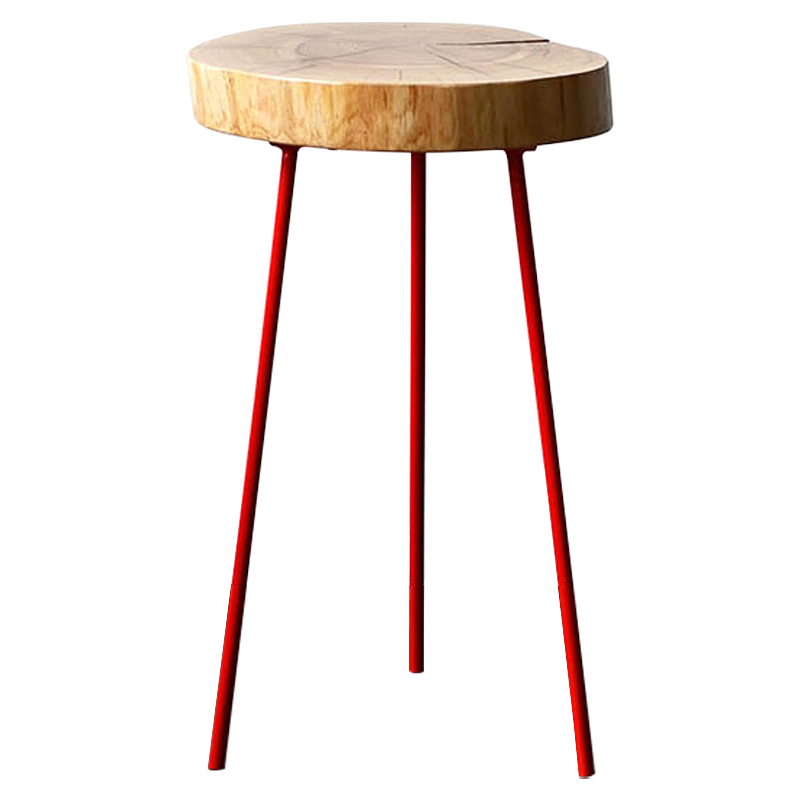 Приставной стол Jonty Industrial Metal Rust Side Table Светлый дуб Красный Приставной стол Jonty Industrial Metal Rust Side Table Светлый дуб Красный в Костроме | Loft Concept