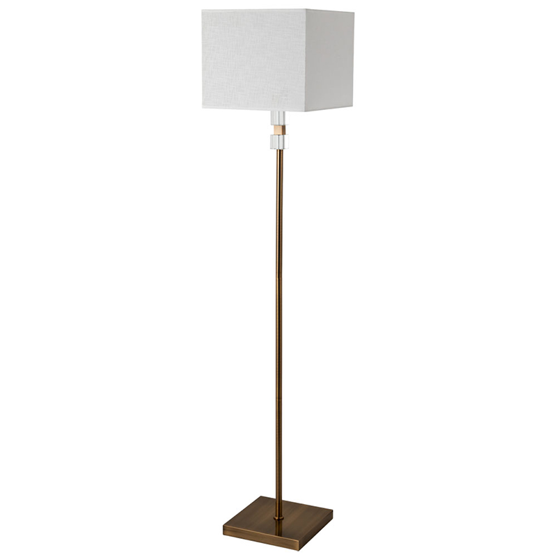 Торшер Tradonico Floor Lamp Brass Латунь Белый Прозрачный Торшер Tradonico Floor Lamp Brass Латунь Белый Прозрачный в Костроме | Loft Concept
