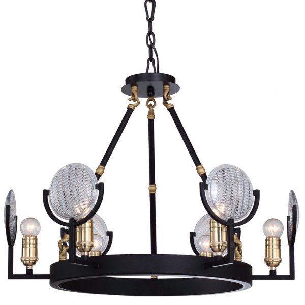 Люстра RH Gaslight Lens Chandelier 6 Черный Люстра RH Gaslight Lens Chandelier 6 Черный в Костроме | Loft Concept