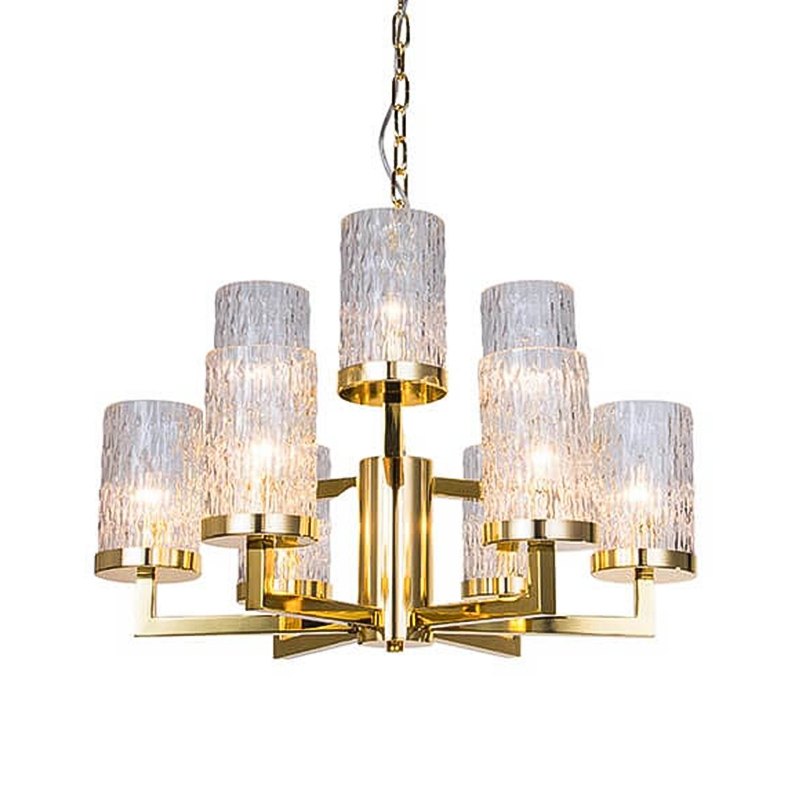 Люстра Estebe Glass Gold Chandelier 9 Прозрачный Золотой Люстра Estebe Glass Gold Chandelier 9 Прозрачный Золотой в Костроме | Loft Concept
