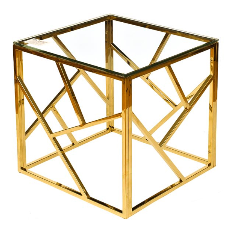 Приставной стол Serene Furnishing Gold Clear Glass Top Side Table Золотой Прозрачное Стекло Приставной стол Serene Furnishing Gold Clear Glass Top Side Table Золотой Прозрачное Стекло в Костроме | Loft Concept