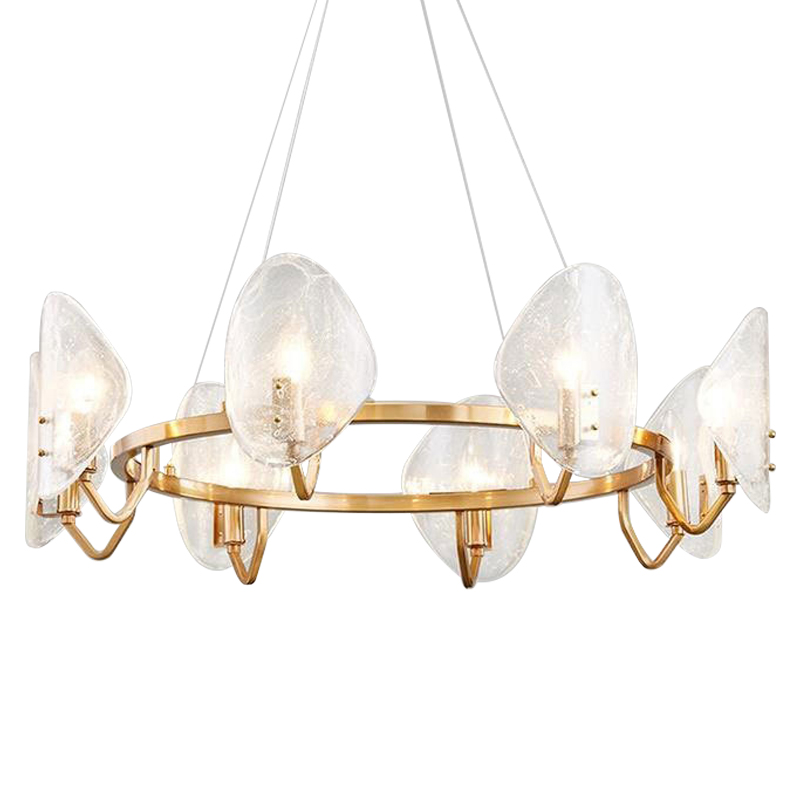 Люстра Nazaire Glass Chandelier Латунь Прозрачное Стекло Люстра Nazaire Glass Chandelier Латунь Прозрачное Стекло в Костроме | Loft Concept