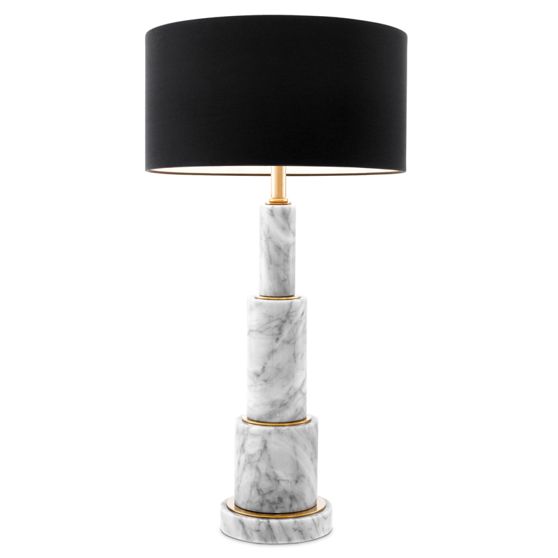Настольная лампа Eichholtz Table Lamp Dax Белый Мрамор Bianco Черный Глянцевое золото Настольная лампа Eichholtz Table Lamp Dax Белый Мрамор Bianco Черный Глянцевое золото в Костроме | Loft Concept