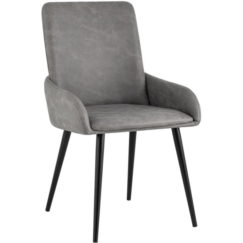 Стул Munchen Chair Серая Искусственная Замша Серый Черный Стул Munchen Chair Серая Искусственная Замша Серый Черный в Костроме | Loft Concept