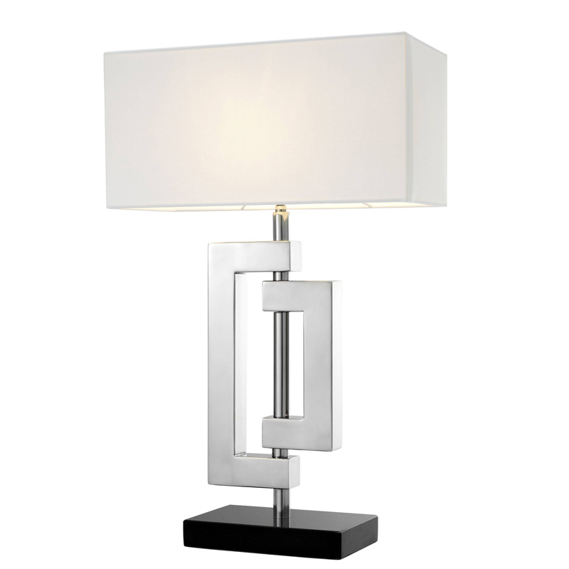 Настольная лампа Eichholtz Table Lamp Leroux stainless steel Белый Нержавеющая сталь Черный Настольная лампа Eichholtz Table Lamp Leroux stainless steel Белый Нержавеющая сталь Черный в Костроме | Loft Concept