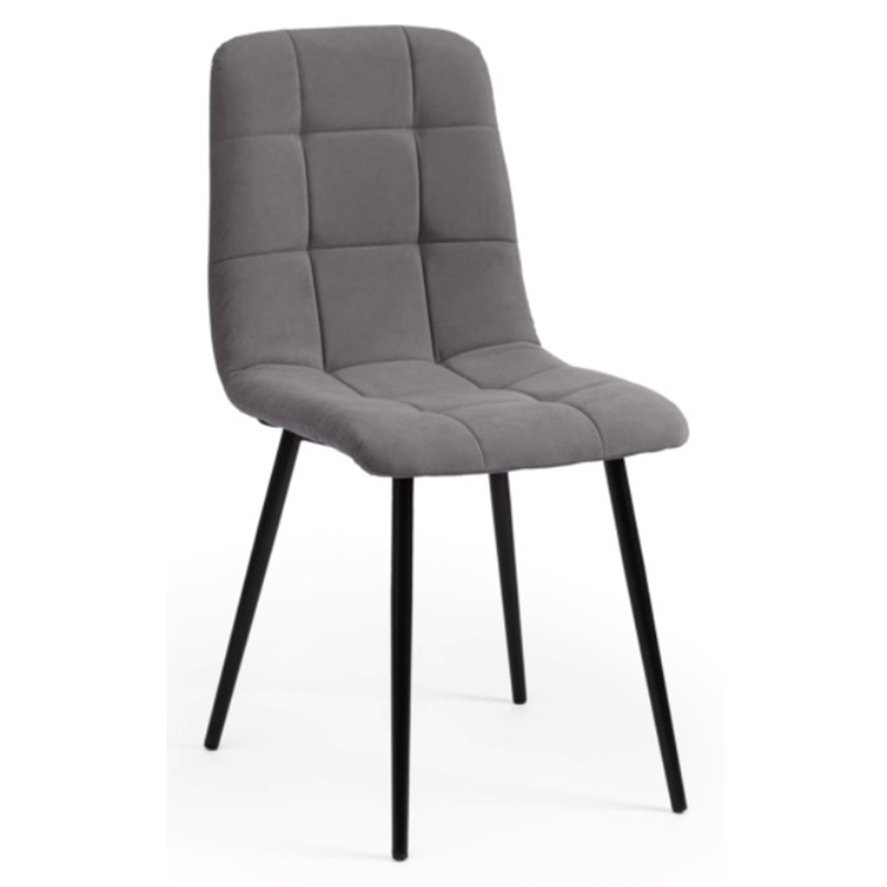 Стул Nancy Velour Grey Chair Серый Черный Стул Nancy Velour Grey Chair Серый Черный в Костроме | Loft Concept